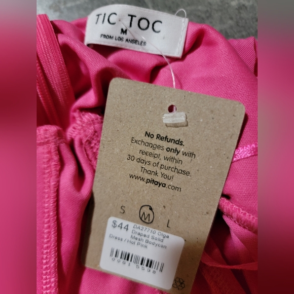 NWT TIC TOC hot pink body con dress medium - Picture 3 of 3
